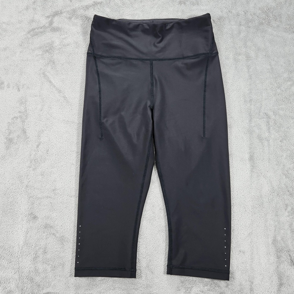 Athleta Pacesetter Crop Pants Womens Small Petite Black Capri‎ Leggings Pockets